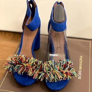 NIB BCBG Blue Frill Heels 7.5